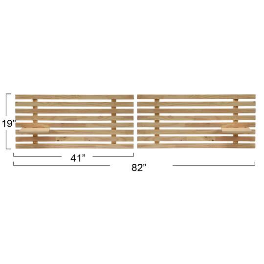 Hello Honey® Adjustable Natural Solid Wood 2-Panel Headboard Set with Wall Storage for Twin, Queen or King